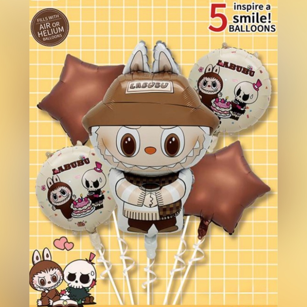 Brown and White Party Balloons Set